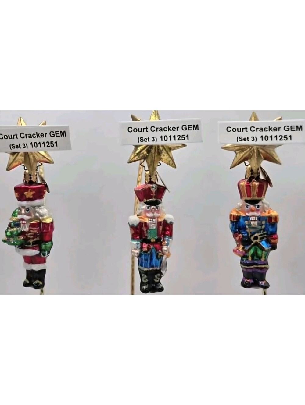 Christmas Radko Ornaments Court Cracker Trio Nutcrackers Mint, Hard To Find Set!